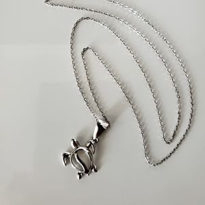 Silver turtle pendant & chain